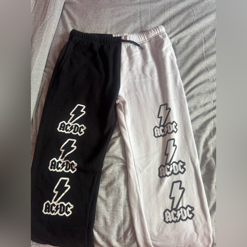AC/DC Black and White Sweatpants
